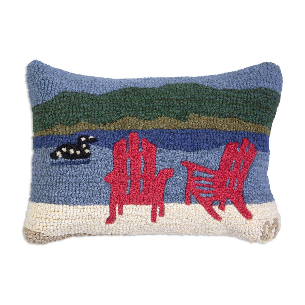 Loon Lake Chairs Hooked Wool Pillow - OUT OF STOCK UNTIL 07/03/2026