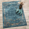 Prairie Scrolls Turquioise Rug - 11 x 13