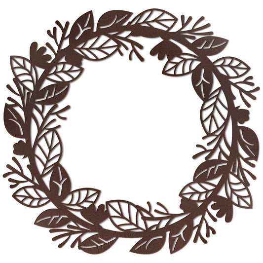 Leafy Metal Wreath Wall Art