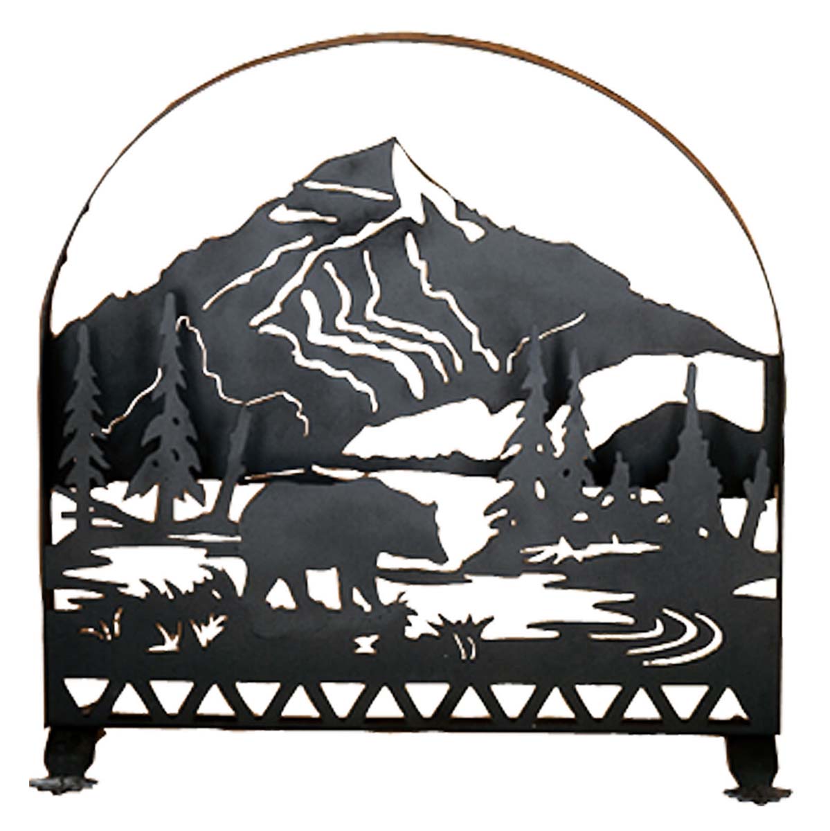 Bear Mountain Creek Arched Fireplace Screen