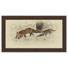 Hunting in Snow Framed Canvas