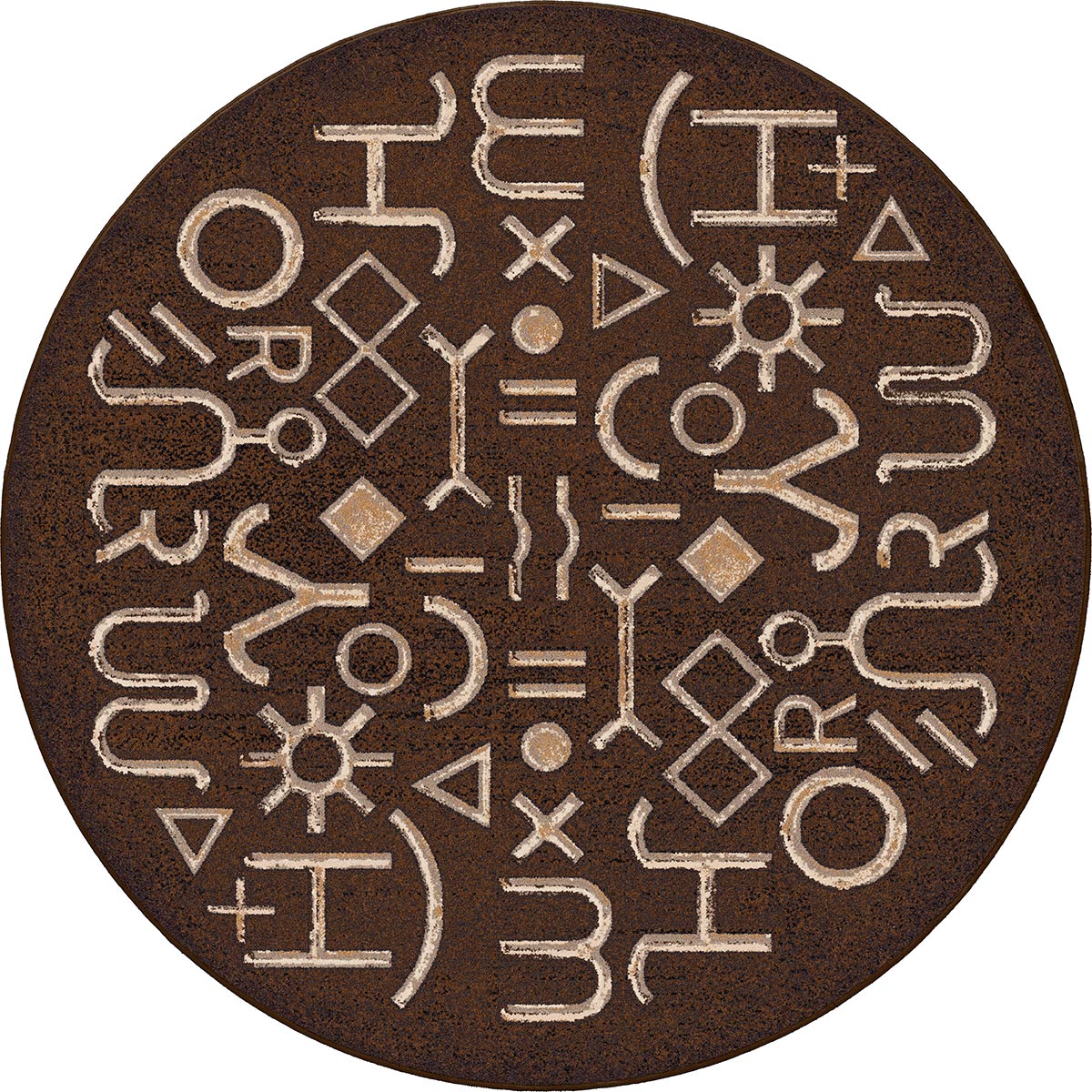 Cattle Ranch Brands Rug - 8 Ft. Round