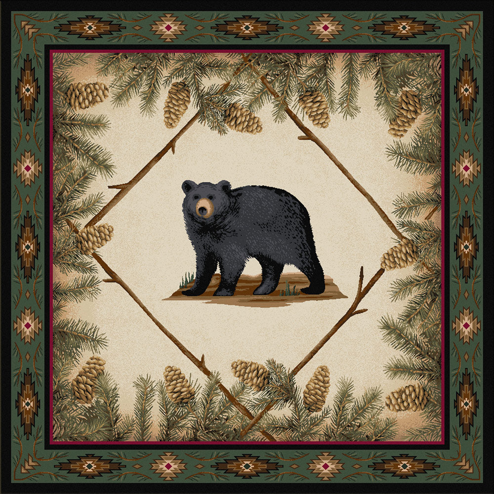 Curious Cub Black Bear Rug - 8 Ft. Square