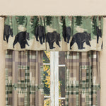 Black Bear Log Cabin Lined Valance