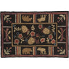 Canoe Bear & Moose Hooked Wool Rug