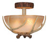 Rustic Antler Semi Flush Ceiling Light - 16 Inch