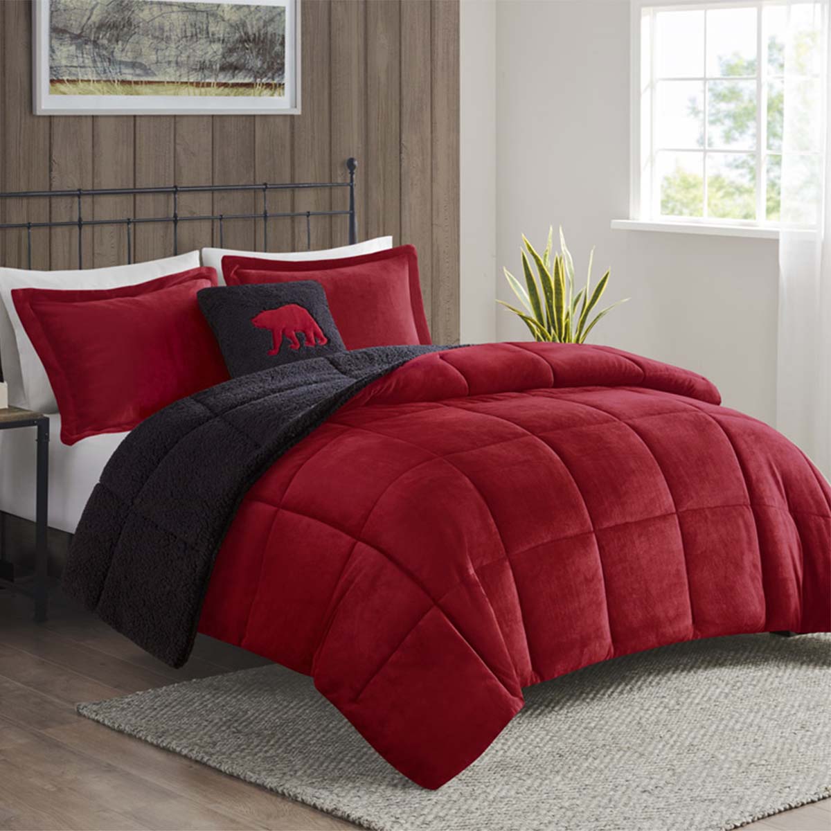 Timber Haven Sherpa Comforter Set - Full/Queen