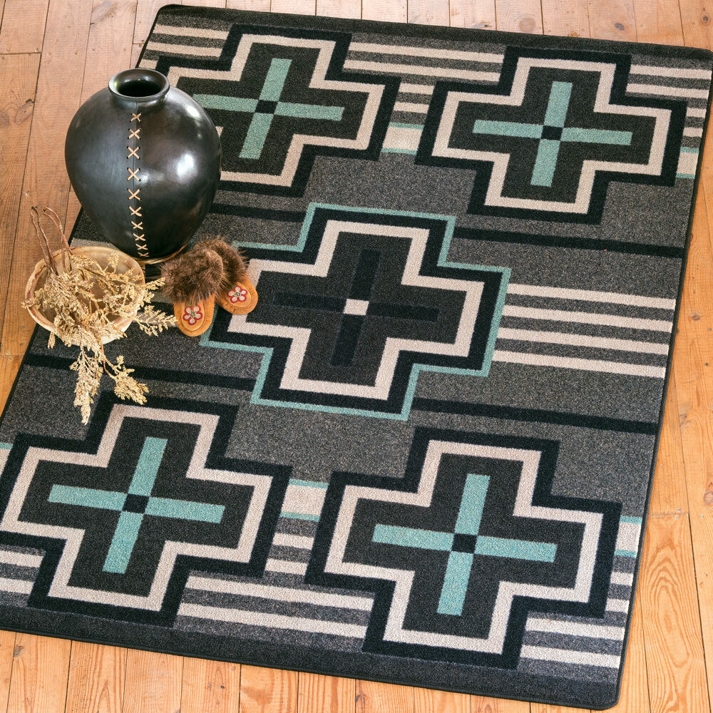 Bounty Turquoise Flint Rug - 2 x 8