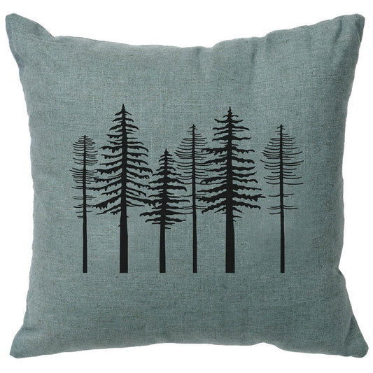 Trees Linen Pillow - Ocean