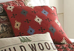 Crimson Sky Geometric Accent Pillow