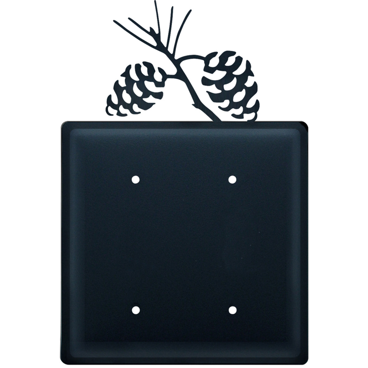 Wrought Iron Pinecone Double Electrical Cover