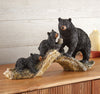 Bear Family Log Sculpture