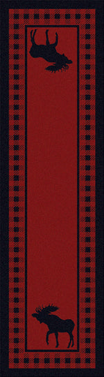 Moose Refuge Red Rug - 2 x 8