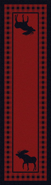 Moose Refuge Red Rug - 2 x 8