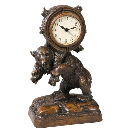 Bear Backpack Clock - Dark English Oak