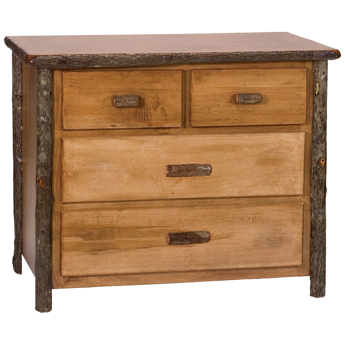 Hickory Log Four Drawer Low Boy