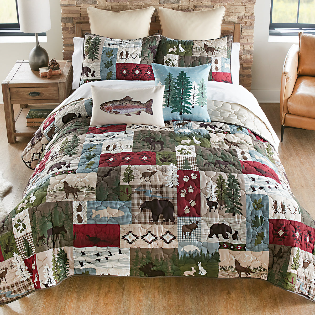 Woodland Wildlife Quilt Bed Set - King