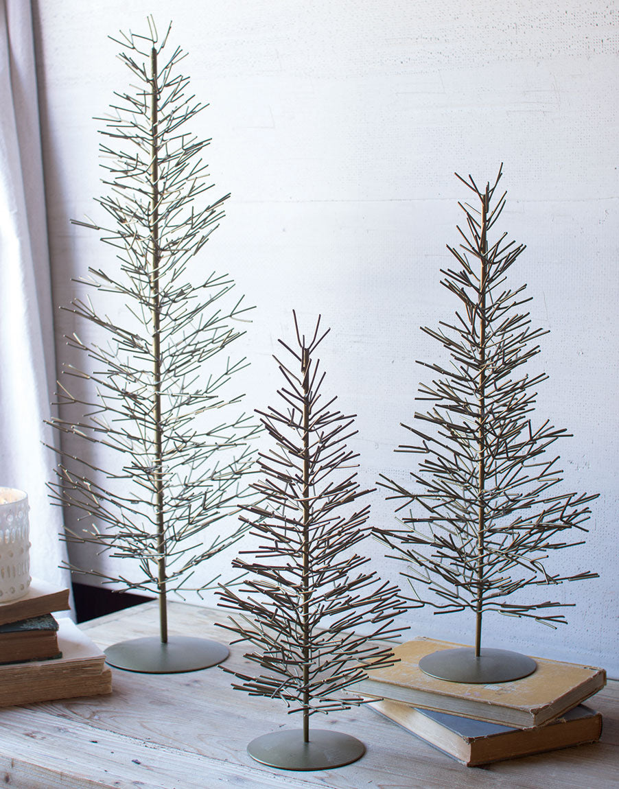 Antique Brass Wire Trees - Set of 3