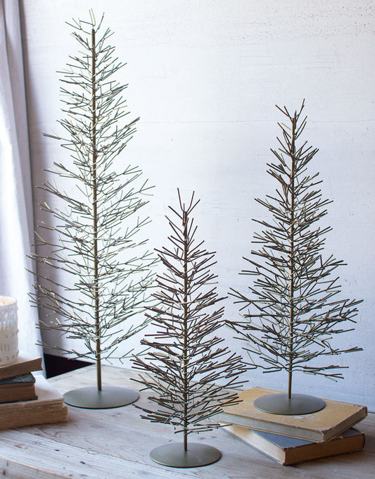 Antique Brass Wire Trees - Set of 3