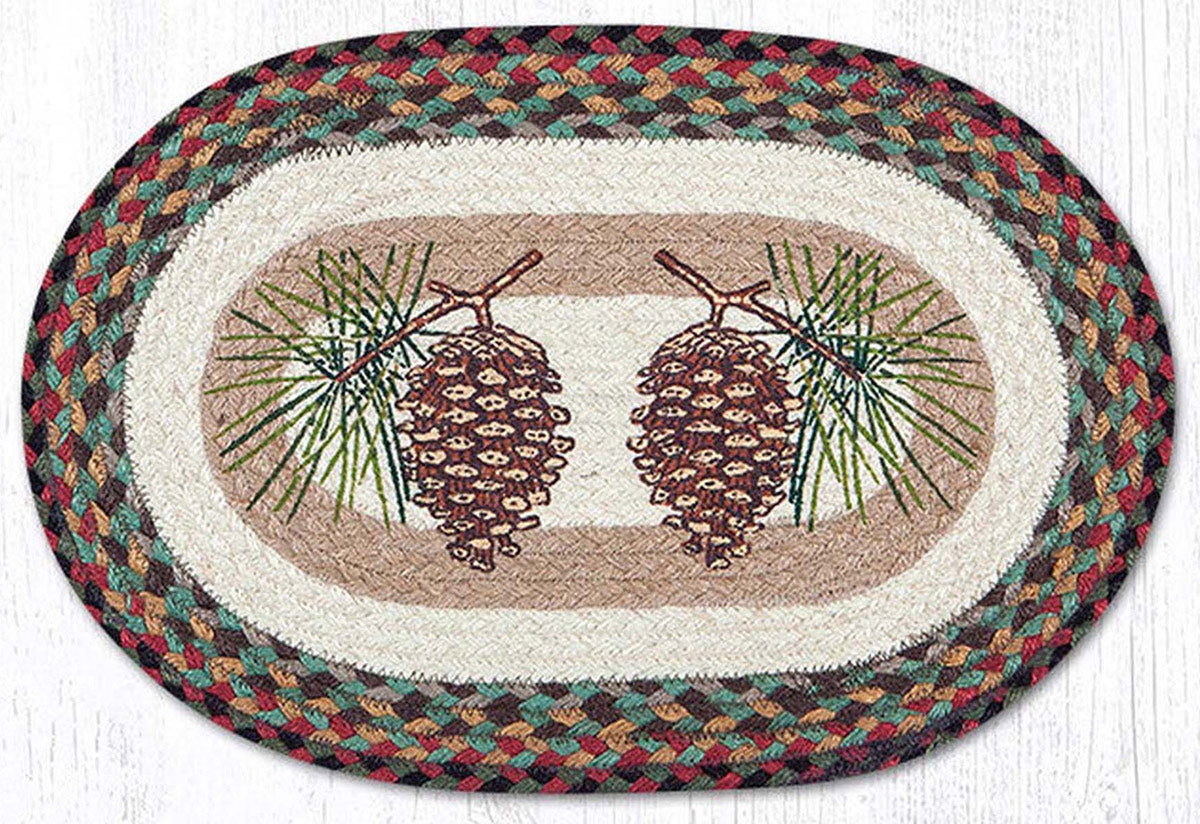 Double Pinecone Oval Placemats - Set of 2 - OUT OF STOCK UNTIL 05/20/2026