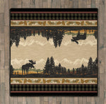 High Mountain Moose Rug - 8 Ft. Square