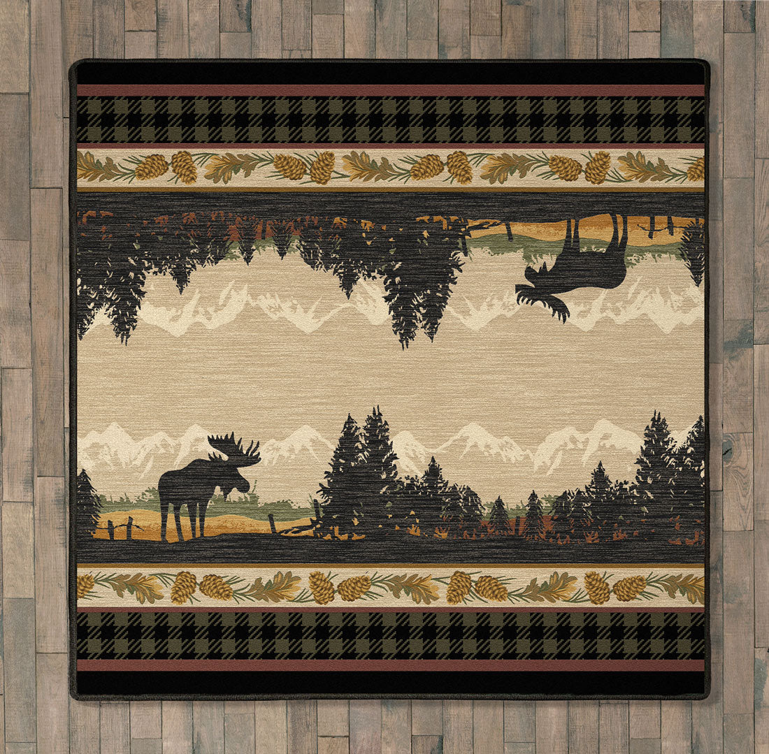 High Mountain Moose Rug - 8 Ft. Square