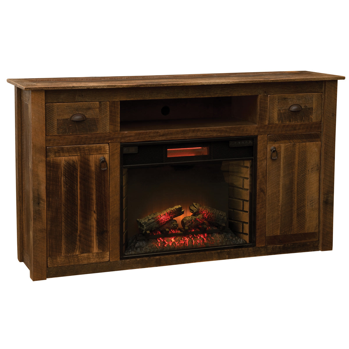 Barnwood Fireplace/Entertainment Center Unit