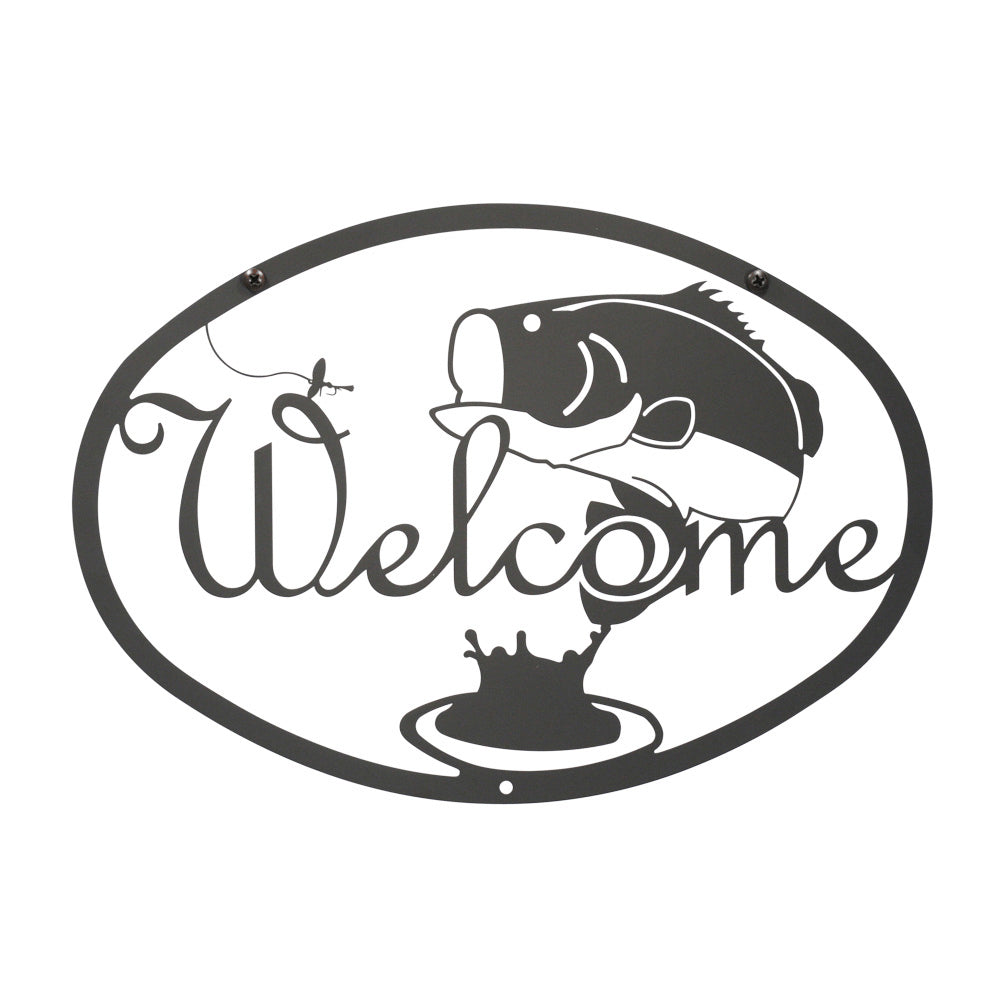 Bass Script Welcome Sign