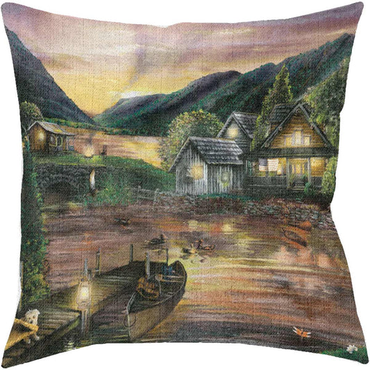 Lake Scene Decorative Pillow