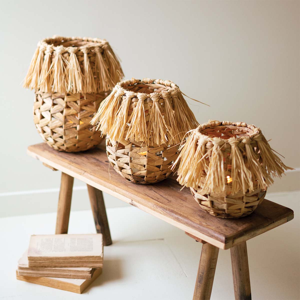 Island Seagrass Lanterns - Set of 3 - OVERSTOCK - OUT OF STOCK