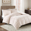 Logan Champagne Faux Fur Comforter Set - King