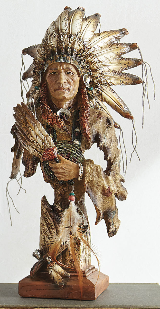 Chief with Headdress Sculpture - OUT OF STOCK UNTIL 09/14/2026
