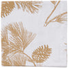 Golden Pine Branch Napkin - Set of 4