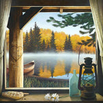 Cabin Window Personalized Stretched Canvas - Small
