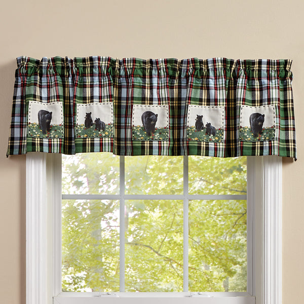 Bear Family Plaid Valance - OVERSTOCK