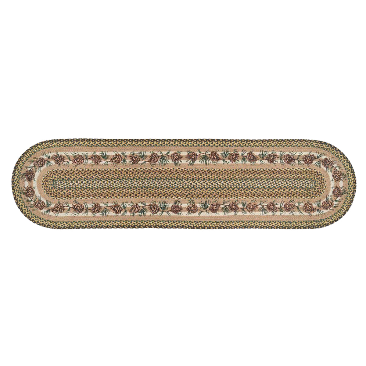 Pinecone & Needles Braided Rug - 2 x 8