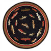 River Fish Hooked Wool Rug - 5 Ft. Round