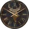 Etched Deer Head Wall Clock