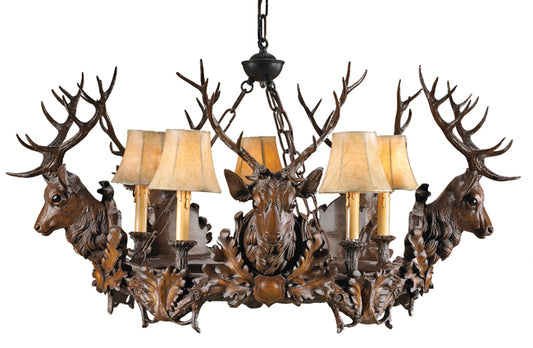Five Royal Stags Chandelier