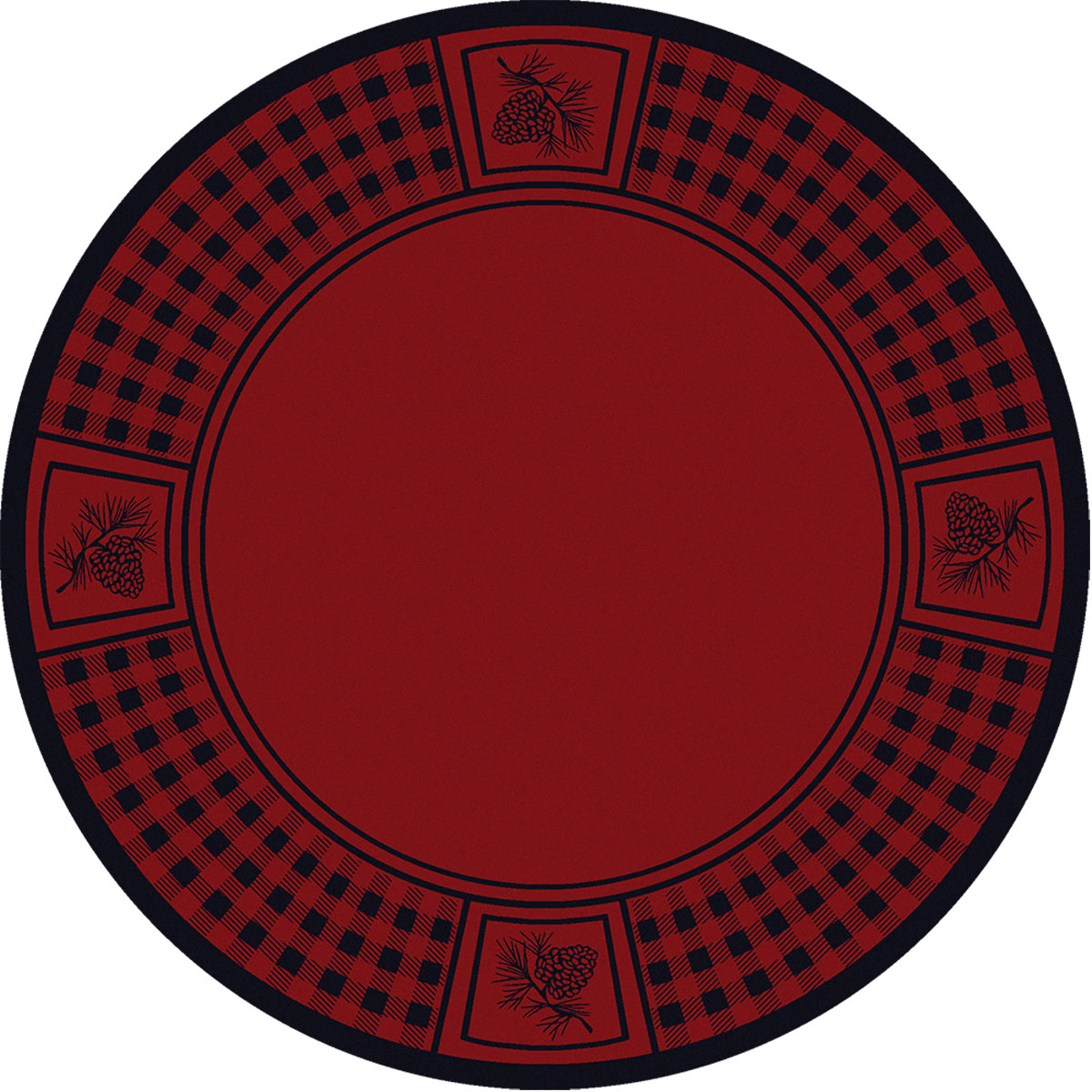 Pine Refuge Red Rug - 8 Ft. Round