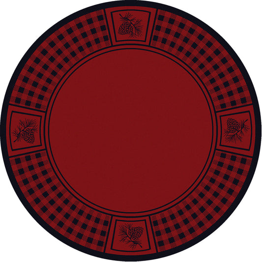 Pine Refuge Red Rug - 8 Ft. Round