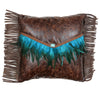 Turquoise Feather Envelope Pillow