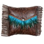 Turquoise Feather Envelope Pillow