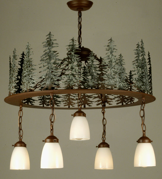 28 Inch Strunk Trees 5 Lt Pendant