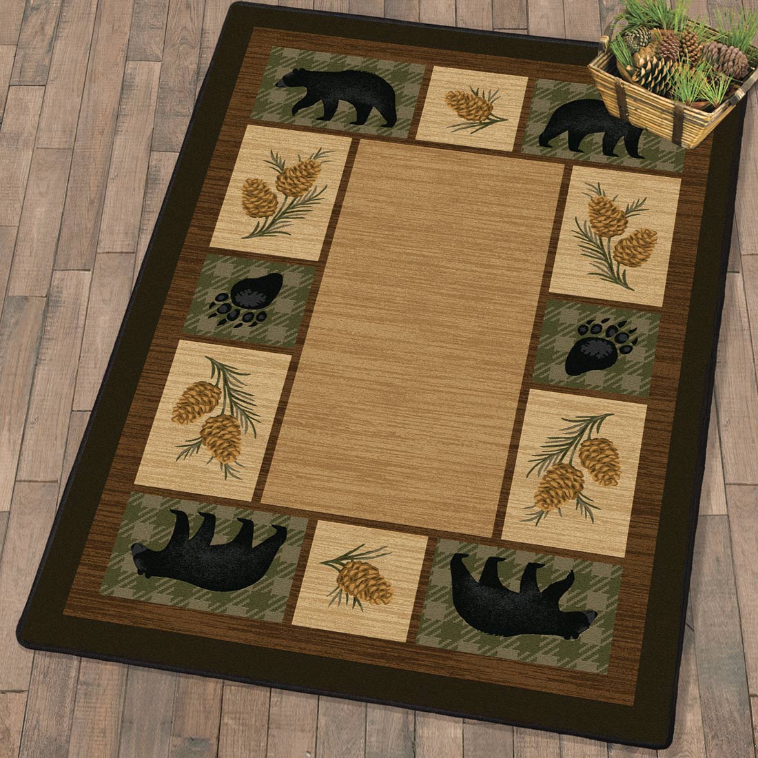 Black Bear Cottage Rug - 8 x 11