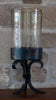 Glass Cylinder Candle Holder on Forged Iron Base - Large - OVERSTOCK