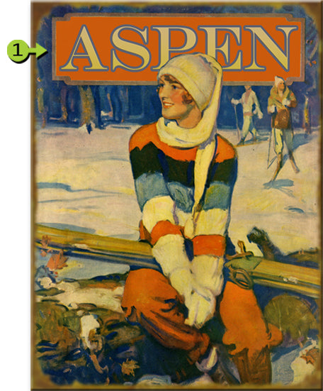 Vintage Ski Girl Personalized Sign - 17 x 23