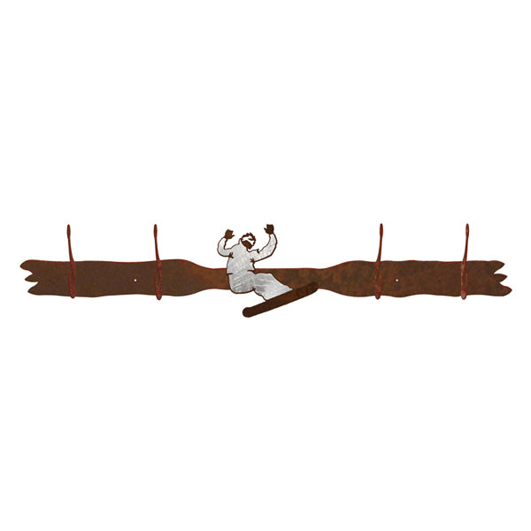 Snowboarder 4 Hook Coat Rack