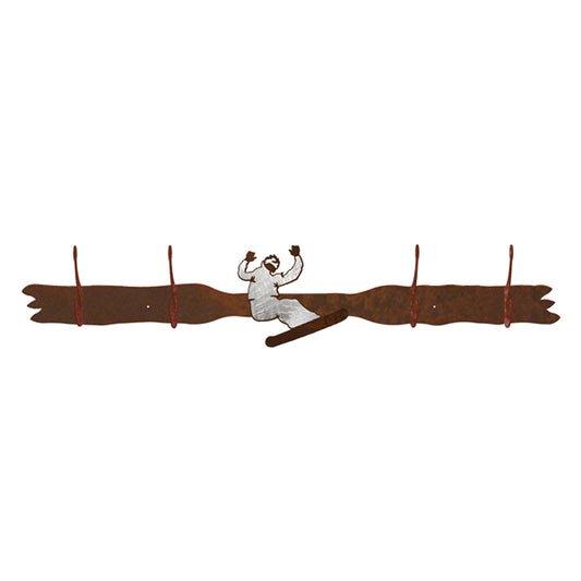 Snowboarder 4 Hook Coat Rack