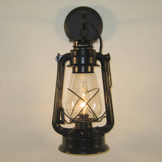 Large Black Lantern Wall Sconce